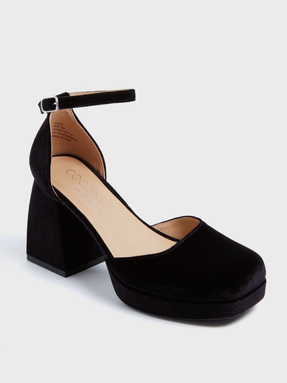 Matisse Misha Black Velvet Platform Heels 9 Anthropologie